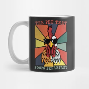 Retro Chicken - The Pet That Poops Breakfast Mug